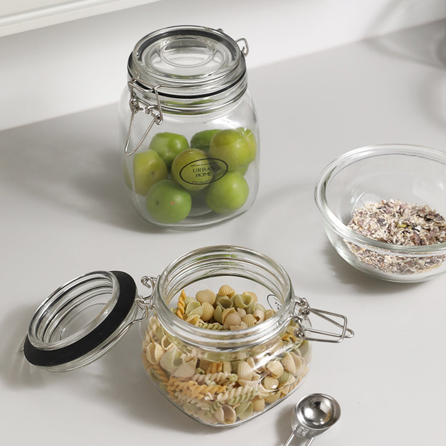 Clear sealed jar glass